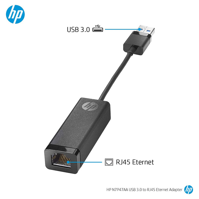 HP USB 3.0 to Gigabit RJ45 Ethernet Network Adapter - SWIFT PERIPHERALSN7P47AA
