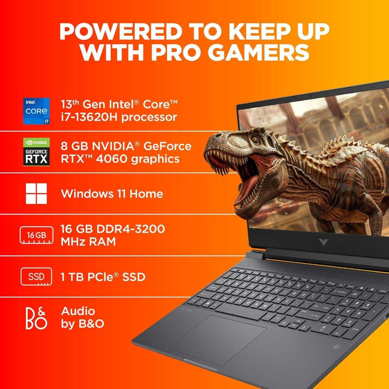 HP VICTUS 15 FA1333TX [CI7 - 13620H 13TH GEN/16GB/1TB SSD/WIN11 HOME+MSO/15.6 INCH/8GB - RTX4060 GRAPHICS /1 YEAR(S)/BLACK] - SWIFT PERIPHERALS1089314