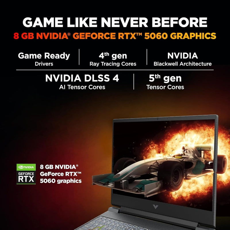 HP VICTUS 15 FA2308TX [CI7 - 13620H/24GB/1TB SSD/WIN11 HOME+MS24/15.6"/8GB - RTX5060 GRAPHICS/1 YEAR(S)/SILVER] - SWIFT PERIPHERALS1096002