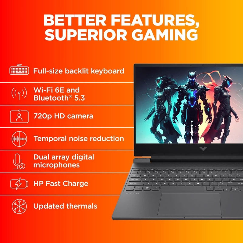 HP VICTUS 15 FA2701TX [CI5 - 13420H/16GB/512GB SSD/WIN11 HOME+MSO/15.6"/6GB - RTX4050 GRAPHICS/1 YEAR(S)/BLACK] - SWIFT PERIPHERALS1092937