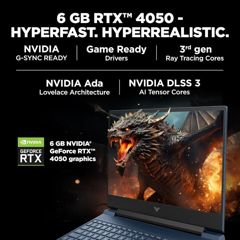 HP VICTUS 15 FB2114AX [R7 - 8845HS RYZEN/16GB/512GB SSD/WIN11 HOME+MSO/15.6 INCH/6GB - RTX4050 GRAPHICS /1 YEAR(S)/BLUE] - SWIFT PERIPHERALS1092161