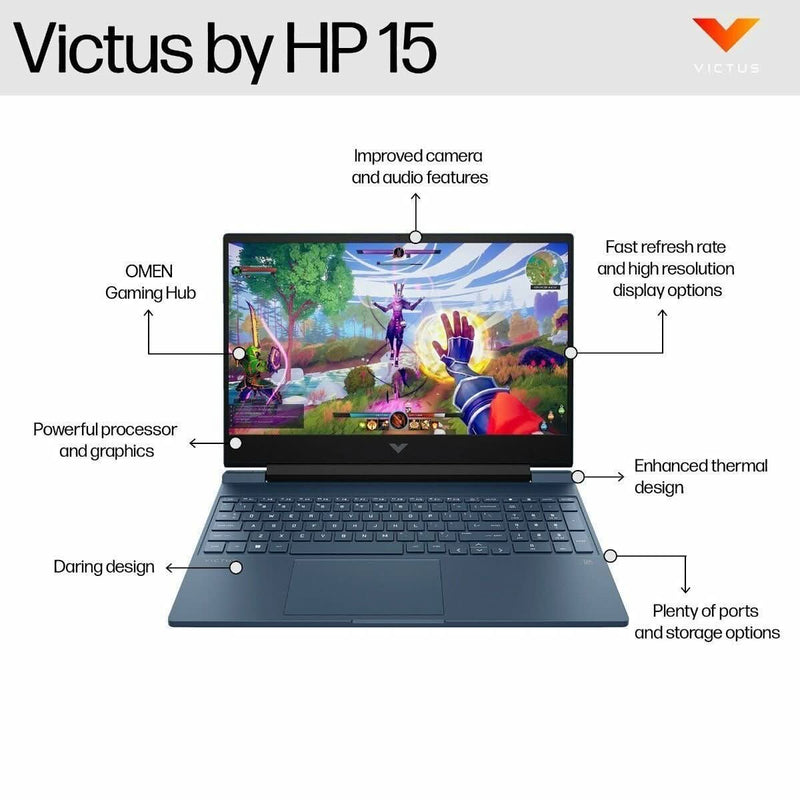HP VICTUS 15 - FB3004AX (R5 - 8645HS/16/512GB/W11 MS24/4GB/BLUE) - SWIFT PERIPHERALS1093927