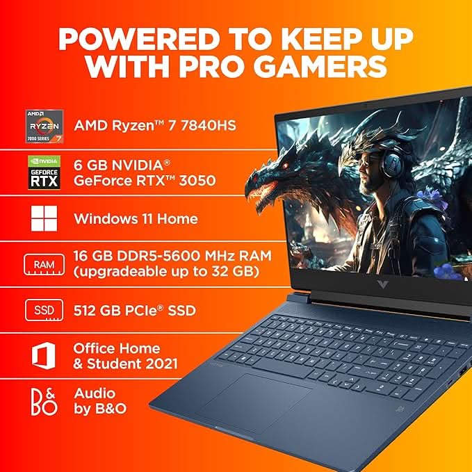HP VICTUS 16 S0095AX [R7 - 7840HS RYZEN/16GB/512GB SSD/WIN11 HOME/16.0 INCH/6GB - RTX3050 GRAPHICS /1 YEAR(S)/BLUE] - SWIFT PERIPHERALS1086379