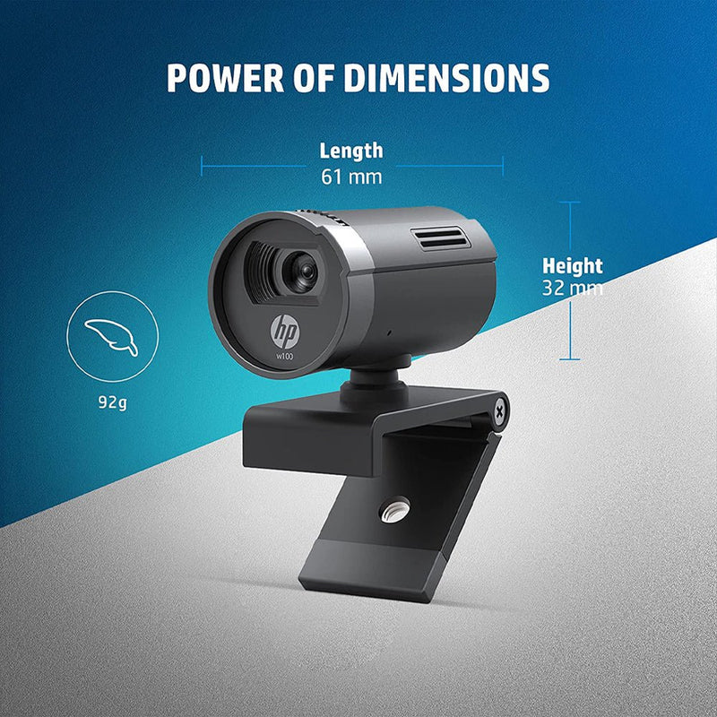 HP W100 480P HD Web Camera with Built - in Mic and Wide Angle View - SWIFT PERIPHERALS1W4W4AA
