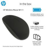 HP W111 Wireless Optical Mouse with 1200 DPI and 3 Buttons - SWIFT PERIPHERALS2U2H7P3