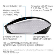 HP Wireless Optical Mouse 200 (Pike Silver) - SWIFT PERIPHERALS2HU84AA