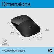 HP Z3700 Dual Black Mouse 2.4 GHz Wireless connection 1600 DPI 3 Buttons Silent clicks - SWIFT PERIPHERALS758A8AA