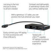 HP Z6A00AA USB - C to USB - A Hub - SWIFT PERIPHERALSZ6A00AA