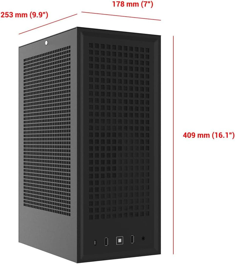 HYTE REVOLT 3 SMALL FORM FACTOR PREMIUM ITX COMPUTER GAMING CASE ONLY, METAL, BLACK CS - HYTE - REVOLT3 - B - SWIFT PERIPHERALS1092499