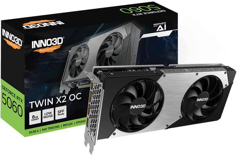 INNO3D GeForce RTX 5060 8GB TWIN X2 OC Graphic Card - SWIFT PERIPHERALS1095203