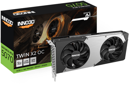 INNO3D GEFORCE RTX 5070 TWIN X2 OC 12GB GDDR7 GRAPHICS CARD - BLACK - SWIFT PERIPHERALS1092702