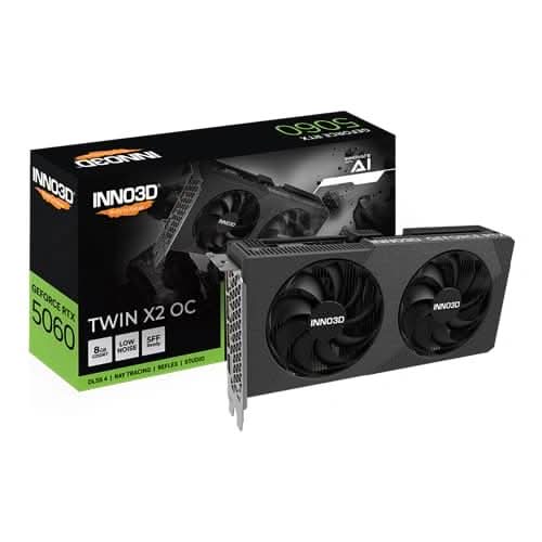 INNO3D RTX 5060 Twin X2 OC V2 8GB GDDR7 SFF Graphics Card - SWIFT PERIPHERALS1096871