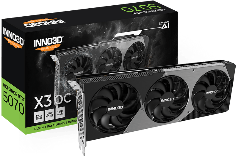 INNO3D RTX 5070 X3 OC 12GB GDDR7 GRAPHICS CARD - SWIFT PERIPHERALS1093946