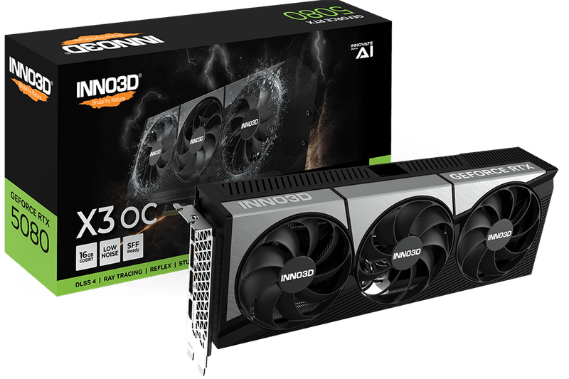 INNO3D RTX 5080 X3 OC 16GB GDDR7 GRAPHICS CARD - SWIFT PERIPHERALS1092368
