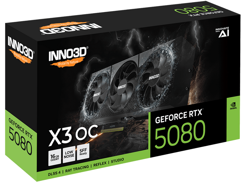 INNO3D RTX 5080 X3 OC 16GB GDDR7 GRAPHICS CARD - SWIFT PERIPHERALS1092368