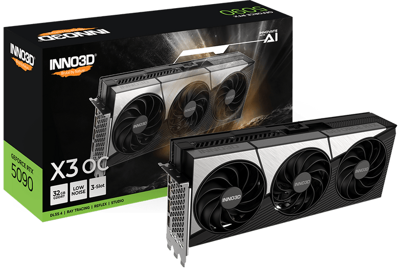 INNO3D RTX 5090 X3 OC 32GB GDDR7 GRAPHICS CARD - SWIFT PERIPHERALS1092926