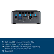 Intel NUC Kit NUC7CJYH with Celeron J4005 Processor UHD 600 4K Support and 7.1 Audio - SWIFT PERIPHERALSNUC7CJYHN