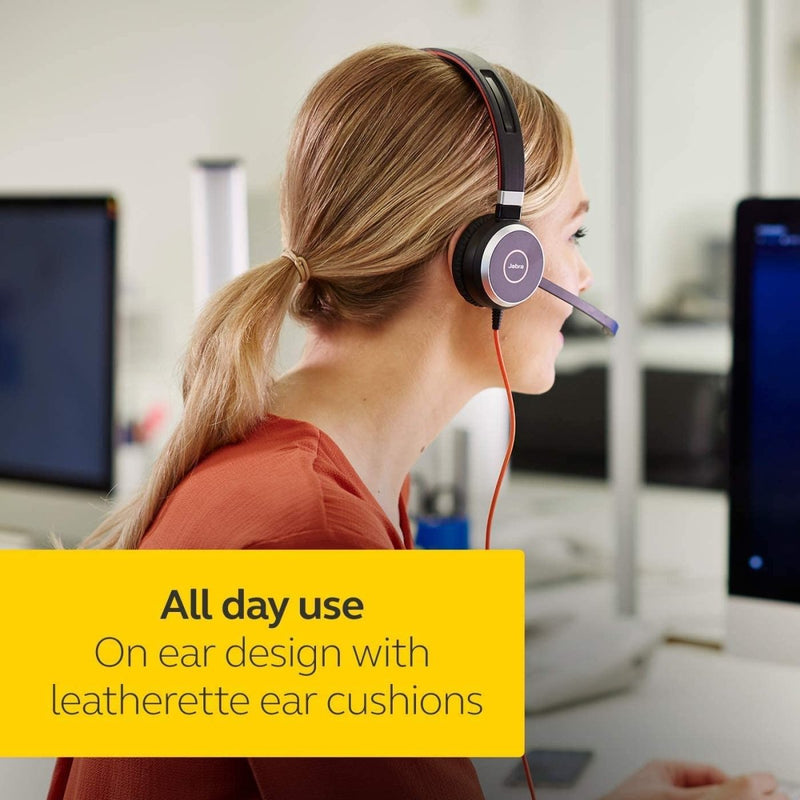 Jabra Evolve 40 MS Wired On - Ear sterio Headset with Microphone and Media Controls - SWIFT PERIPHERALS6399-823-109