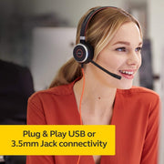 Jabra Evolve 40 MS Wired On - Ear sterio Headset with Microphone and Media Controls - SWIFT PERIPHERALS6399-823-109