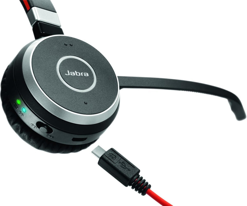 JABRA EVOLVE 65 SE MS UC DUO Bluetooth Wireless Passive Noise Cancellation Stereo Headset with Mic - Black - SWIFT PERIPHERALS6599-833-309