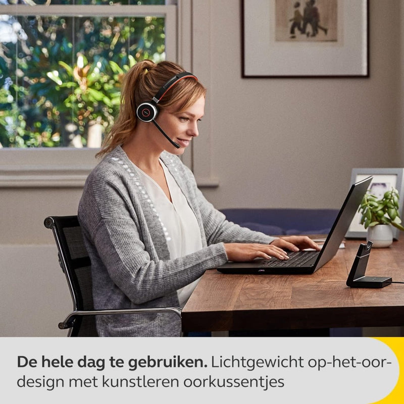 JABRA EVOLVE 65 SE MS UC DUO Bluetooth Wireless Passive Noise Cancellation Stereo Headset with Mic - Black - SWIFT PERIPHERALS6599-833-309