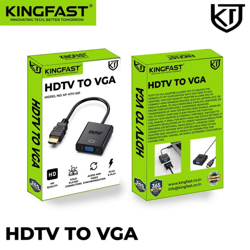 KINGFAST HDMI to VGA Adapter Full HD 1080p Converter for Laptop PC and Projector - SWIFT PERIPHERALSKF-HDMTOVGA