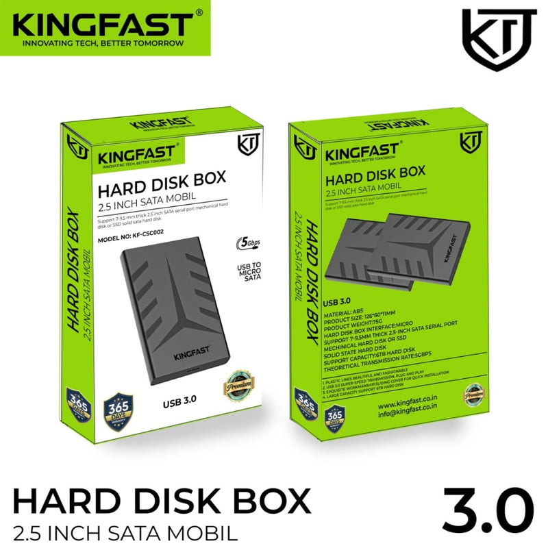 KINGFAST USB 3.0 External HDD/SSD Enclosure with Lightweight and Shock - Resistant Design - SWIFT PERIPHERALSKF-CAS-USB30