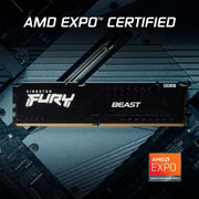 KINGSTON FURY BEAST BLACK 16GB 6000MT/S DDR5 CL36 DESKTOP MEMORY KF560C36BBE2 - 16 - SWIFT PERIPHERALS1094800