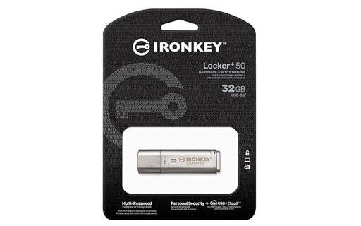 Kingston Ironkey Locker+ 50 32GB Encrypted USB Metal Casing Flash Drive - SWIFT PERIPHERALSIKLP50/32GB