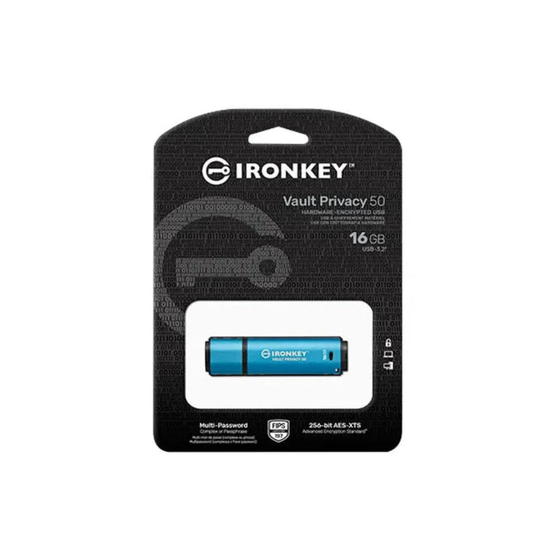 Kingston IronKey Vault Privacy 50 16GB Encrypted USB Flash Drive - SWIFT PERIPHERALSIKVP50-16GB