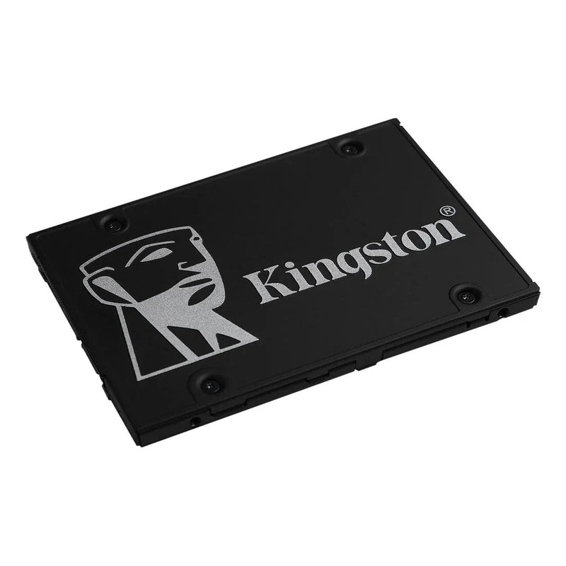 2.5 inch internal solid state drive with black casing and Kingston logo, SSD storage device