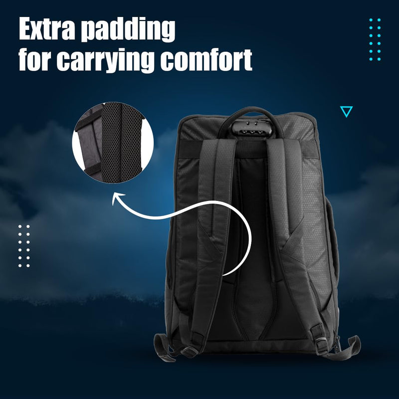 LAPCARE Champ 27L Anti Theft Water Resistant Backpack with Mobile Charging Port - Black - SWIFT PERIPHERALSLBP-003