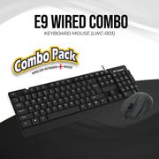 Lapcare E9 USB Wired USB 2.0 Keyboard and 1000DPI Optical Mouse Combo - Black - SWIFT PERIPHERALSLKKBWC7988