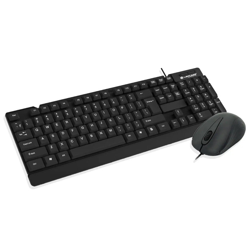 Lapcare E9 USB Wired USB 2.0 Keyboard and 1000DPI Optical Mouse Combo - Black - SWIFT PERIPHERALSLKKBWC7988