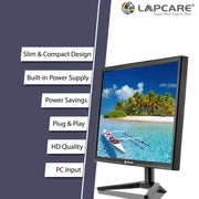 LAPCARE LM195WDH 19" 60Hz HD LED Monitor with VGA & HDMI Ports - SWIFT PERIPHERALSLKTFVG8680