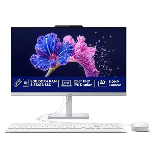 LENOVO A100 ALL IN ONE INTEL CORE I3 - N305 23.8" FHD (1920X1080) 3 - SIDE EDGELESS ALL - IN - ONE DESKTOP (8GB/512GB SSD/WIN11/MS OFFICE 2024/5MP CAMERA/USB CALLIOPE KEYBOARD & MOUSE) F0J6005GIN - SWIFT PERIPHERALSF0J6005GIN