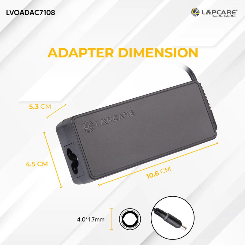LENOVO Compatible 65W 20V 4.0mm Pin Laptop Charger Adapter - SWIFT PERIPHERALSLVOADAC7108