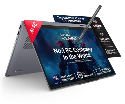 LENOVO IDEAPAD 5 2IN1 83KR000HIN [ULTRA5 - 225H/16GB/1TB SSD/WIN11 HOME+MS24/14.0" TOUCH/INTEGRATED GRAPHICS/1 YEAR(S)/LUNA GREY] - SWIFT PERIPHERALS1095767