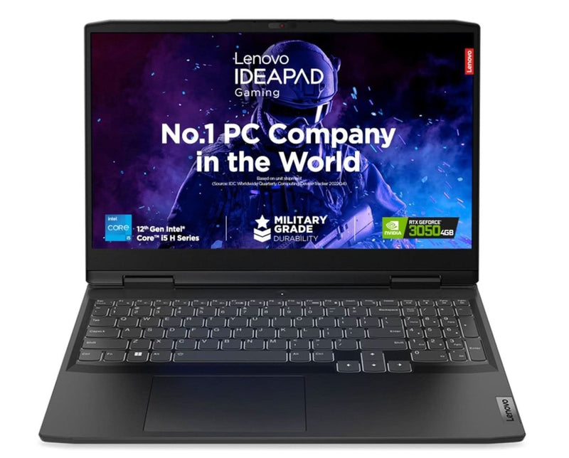 LENOVO IDEAPAD GAMING 3 12TH GEN INTEL CORE I5 12450H 15.6 INCH (39.62CM) FHD IPS 120HZ GAMING LAPTOP (16GB/512GB SSD/WIN11/OFFICE 21/NVIDIA RTX 3050 4GB/ALEXA/3 MON GAME PASS/ONYX GREY/2.3KG), 82S9017TIN - SWIFT PERIPHERALSLenovo121