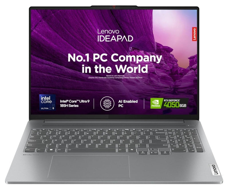 LENOVO IDEAPAD PRO 5 INTEL CORE ULTRA 9 185H BUILT - IN AI 16" (40.6CM) 2K OLED 400NITS 120HZ TOUCHSCREEN LAPTOP (32GB RAM/1TB SSD/RTX 4050 6GB/WINDOWS 11/OFFICE HOME 2024/GREY/1.94KG), 83D4007UIN - SWIFT PERIPHERALS83D4007UIN