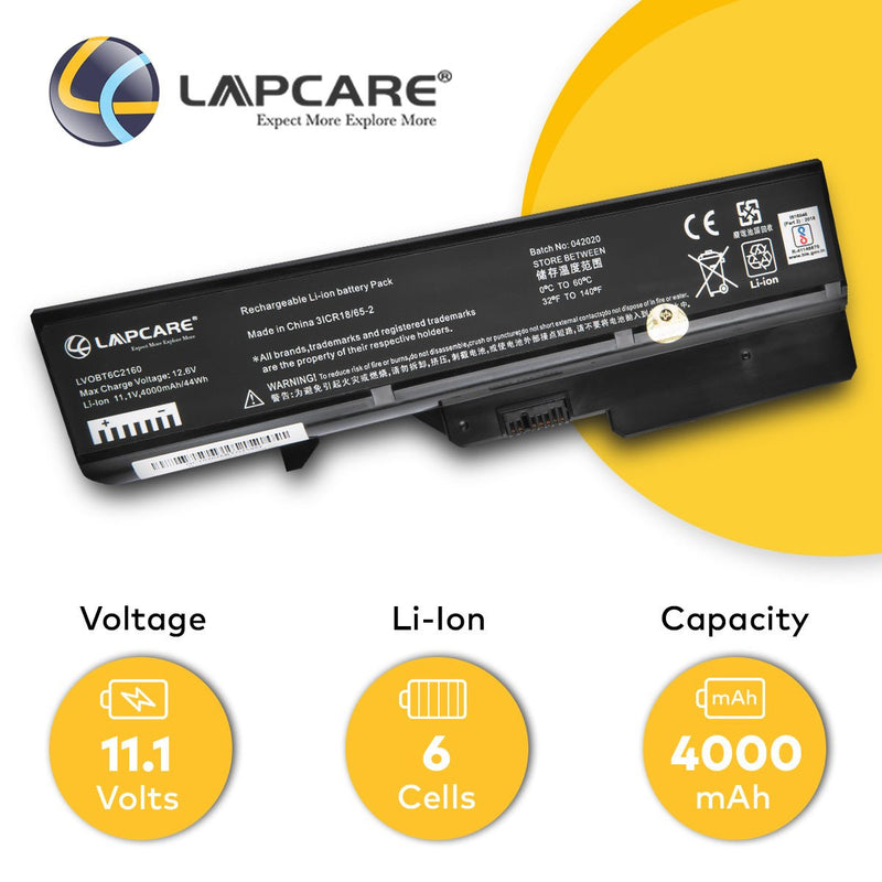 Lenovo Ideapad Series Compatible Laptop Battery 4000mAh 11.1V 6 Cell - SWIFT PERIPHERALSLVOBT6C2160