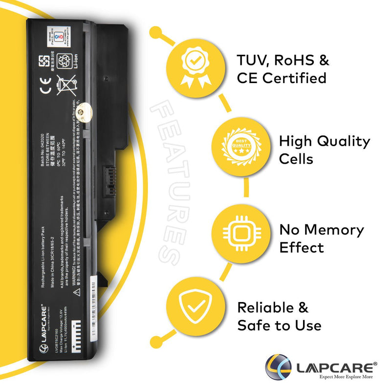 Lenovo Ideapad Series Compatible Laptop Battery 4000mAh 11.1V 6 Cell - SWIFT PERIPHERALSLVOBT6C2160