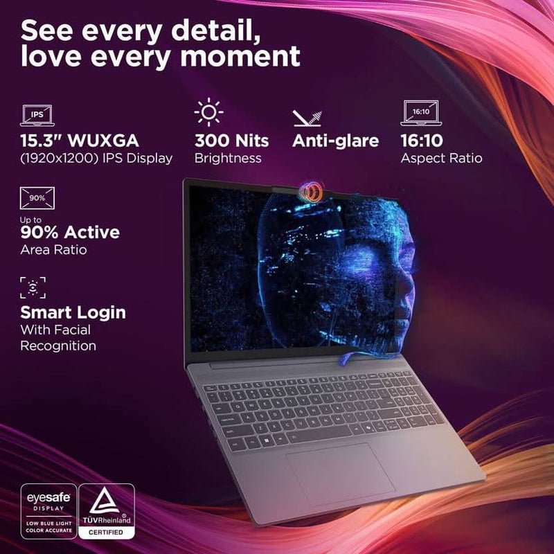 Lenovo IdeaPad Slim 3 13th Gen Intel Core i5 - 13420H, 16GB, 512GB SSD, Intel Integrated UHD, 16 Inch WUXGA, Win 11 Home, MS Office 2024, Luna Grey, 83K100RWIN - SWIFT PERIPHERALS1097042