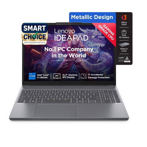 LENOVO IDEAPAD SLIM 3 83K100CJIN [CI7 - 13620H/16GB/512GB SSD/WIN11 HOME+MS24/15.3"/INTEGRATED GRAPHICS/1 YEAR(S)/GREY] - SWIFT PERIPHERALS1096326