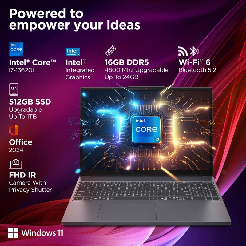 LENOVO IDEAPAD SLIM 3 83K100CJIN [CI7 - 13620H/16GB/512GB SSD/WIN11 HOME+MS24/15.3"/INTEGRATED GRAPHICS/1 YEAR(S)/GREY] - SWIFT PERIPHERALS1096326