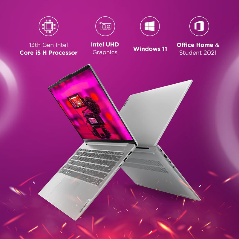 LENOVO IDEAPAD SLIM 5 13TH GEN INTEL CORE I5 13420H 14 INCH (35.5CM) WUXGA OLED 400NITS LAPTOP (16GB/512GB SSD/WIN 11/OFFICE 2021/BACKLIT KB/FHD CAMERA/ALEXA/3 MONTH GAME PASS/GREY/1.46KG), 82XD005RIN - SWIFT PERIPHERALSLenovo124