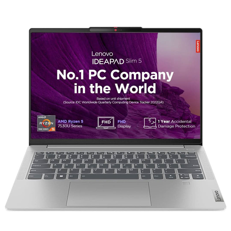 LENOVO IDEAPAD SLIM 5 LIGHT RYZEN 5 7530U 14 INCH (35.5CM) FHD IPS 300 NITS THIN & LIGHT LAPTOP (16GB/512GB SSD/WIN 11/MSO 21/BACKLIT KB/FHD CAMERA/ALEXA/3 MONTH GAME PASS/GREY/1.24KG), 82XS002RIN - SWIFT PERIPHERALSLenovo093