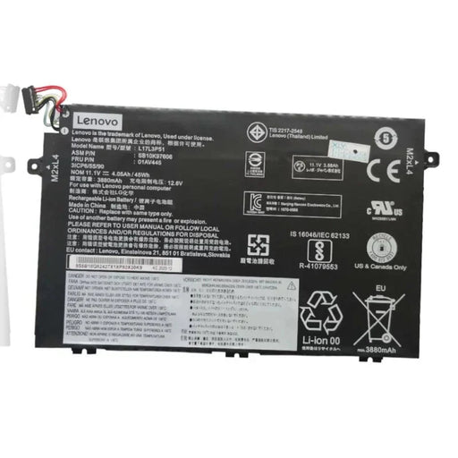 Lenovo L17L3P51 Original OEM 45Whr 4000mAh 11.1V 3 Cell Laptop Battery - SWIFT PERIPHERALSE480-OEM