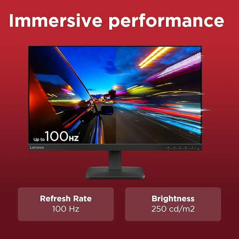 Lenovo L24 ‑ 4e 23.8″ 100 Hz FHD IPS Borderless Monitor HDMI/VGA Tilt Stand - SWIFT PERIPHERALSL24-4e