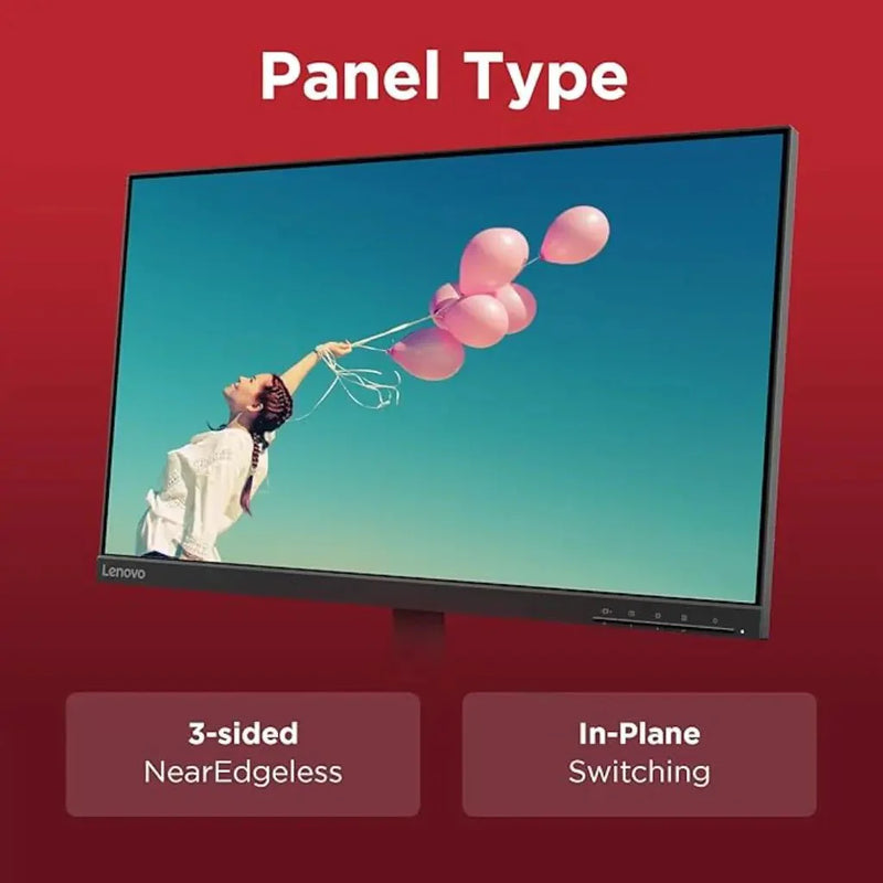 Lenovo L24 ‑ 4e 23.8″ 100 Hz FHD IPS Borderless Monitor HDMI/VGA Tilt Stand - SWIFT PERIPHERALSL24-4e